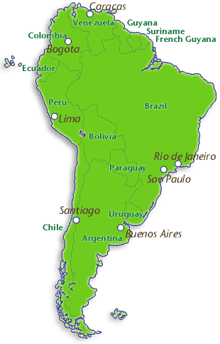 map of peru in south america. South America map